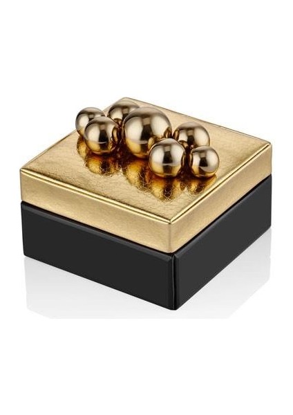 Rollıng Stone Black Gold Square Box 15*15*8 cm