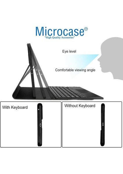 Apple iPad Air 11 (2024) Tablet Için Tablet Bluetooth Touchpad Klayve + Mouse + Kılıf Bkk7