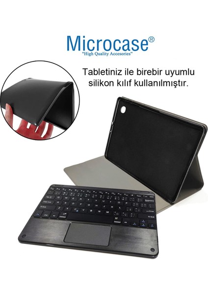 Apple iPad Air 11 (2024) Tablet Için Tablet Bluetooth Touchpad Klayve + Mouse + Kılıf Bkk7