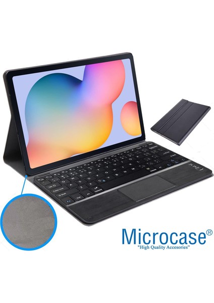 Apple iPad Air 11 (2024) Tablet Için Tablet Bluetooth Touchpad Klayve + Mouse + Kılıf Bkk7