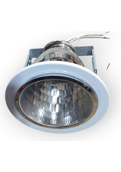 Goya Yuvarlak Nikel/beyaz E27 Downlight Çerçeve Gömme Tavan Monte Braketisoket Değiştirilebilir Ampul Spot Aydınlatma Fikstür Tutucu