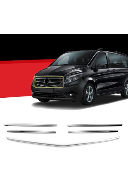 Vito W447 Krom Ön Panjur Dar Model 5 Prç. 2014-2020