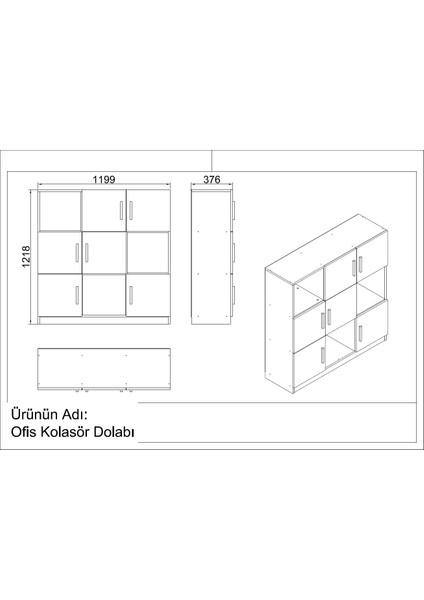 Robin Home Verona G Ofis Klasör Dolabı Kitaplık