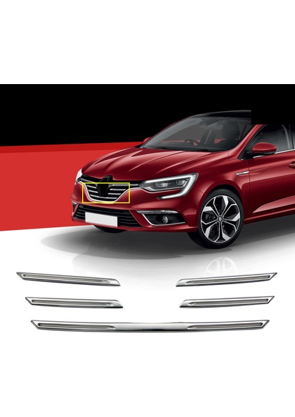 Renault Megane 4 Krom Ön Panjur 5 Prç. 2016-2020