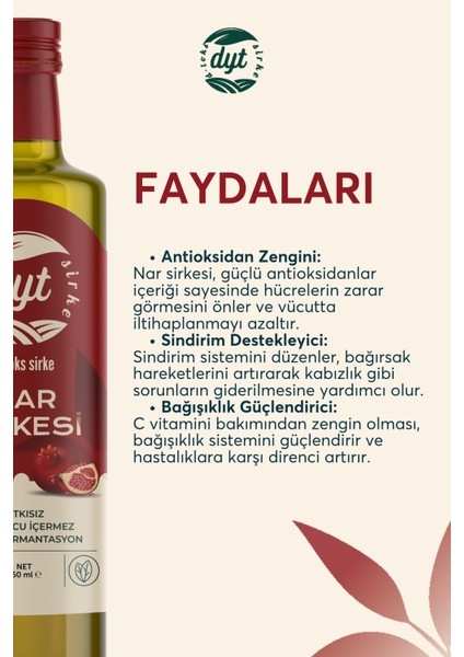 Dyt D-Toks Sirke Detox Nar Sirkesi 250 ml