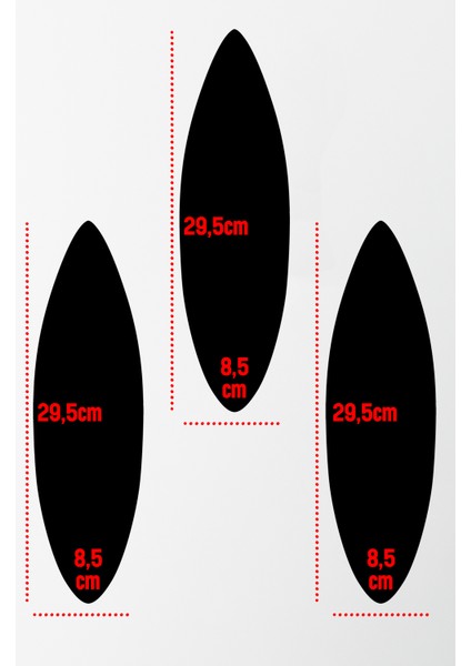 Dekorize Mdf Tablo Seti 3 Parça 3 mm - Sörf Tahtası Şekilli Çerçeve Görünümlü Odası Duvar Dekoru SRF01