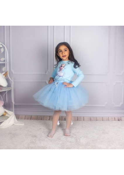 Tütülü Etek ve Elsa Baskılı Body Shirt Takımı fiyatları