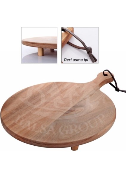 Akasya Ayaklı Kulplu Sunum Tabağı 40 Cm