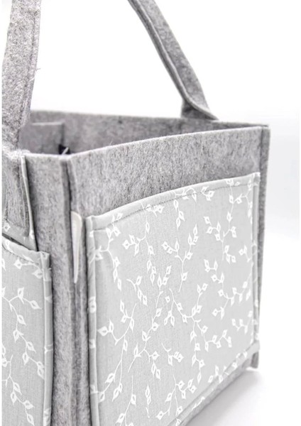 Keçe Anne Bebek Bakım Çantası 772 Gri Çiçek modelleri