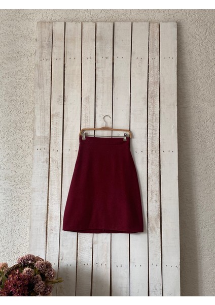 Bordo Kaşe Kısa Etek fırsatları
