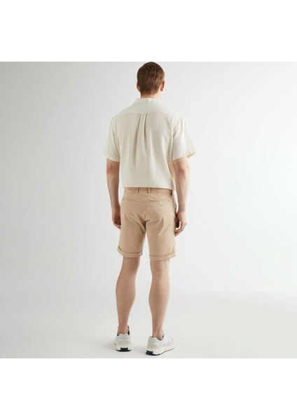 Erkek Bej Regular Fit Şort