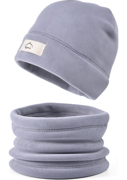 Çocuk Şapkası Kış Avusturya Kadife Sıcak Boyun Atkısı Erkek ve Kızlar Için Iki Parçalı Set Dış Mekan Soğuk Koruması Artı Kadife Kulak Koruyucu Başlık (Yurt Dışından)