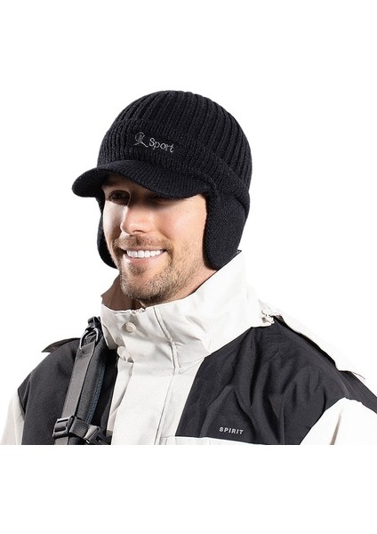 Açık Yün Şapka, Kore Tarzı Erkek Kazak Şapka, Sıcak ve Kalınlaşmış Ördek Dili Örme Kulak Koruyucu Beyzbol Şapkası (Yurt Dışından) fiyatları