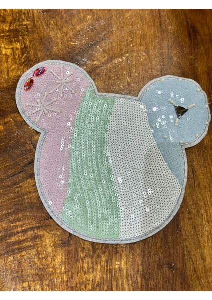 Payetli Taşlı Boncuklu Ayı Arma Dikiş Aplike 18X17 cm