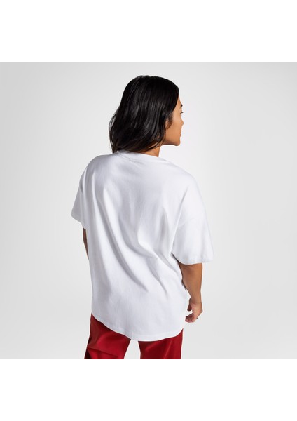Flaming Oversize Fit Kadın Beyaz T-Shirt modelleri