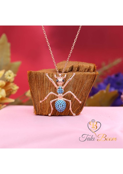 Turkuaz Taşlı Karınca Gümüş Kolye fiyatları