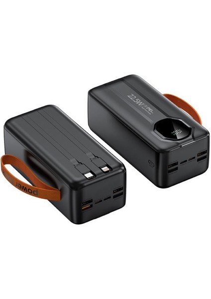 50.000 Mah Pd 22,5W Hızlı Şarj Kendinden Kablolu Taşınabilir Powerbank Pb-80