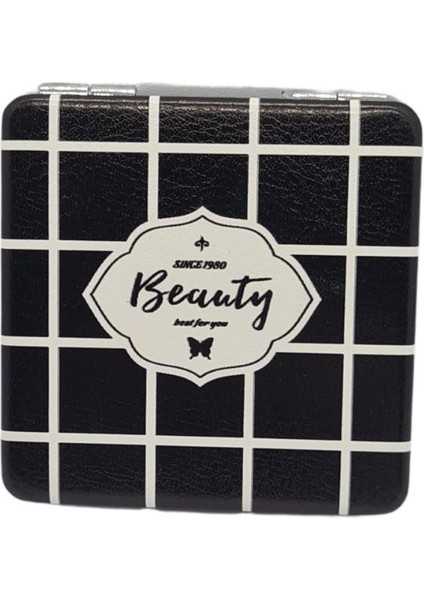 Desenli Çift Taraflı Katlanır Kadın Makyaj Cep Aynası Kapaklı - Parlak ve Eğlenceli Tasarım modelleri