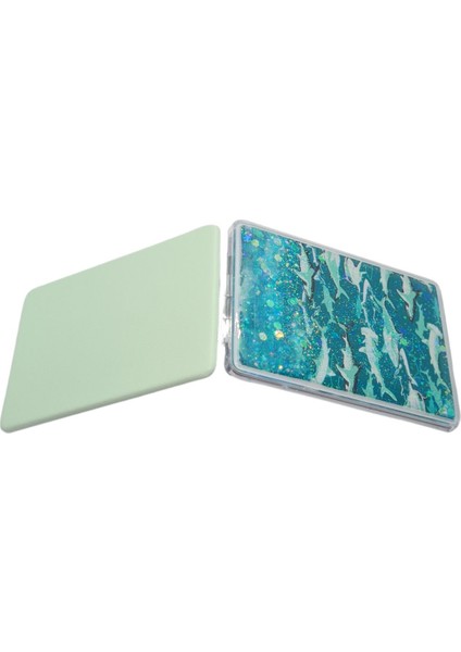Sulu ve Simli Desenli Çift Taraflı Katlanır Makyaj Aynası - Parlak ve Eğlenceli Tasarım fırsatları