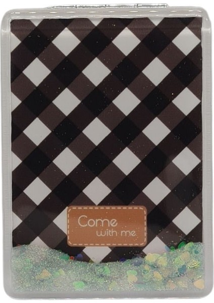 Sulu ve Simli Desenli Çift Taraflı Katlanır Makyaj Aynası - Parlak ve Eğlenceli Tasarım fiyatları