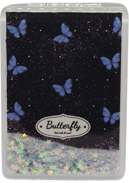 Sulu ve Simli Desenli Çift Taraflı Katlanır Makyaj Aynası - Parlak ve Eğlenceli Tasarım fiyatları