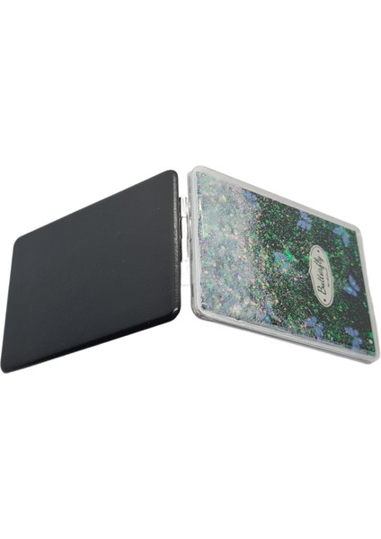 Sulu ve Simli Desenli Çift Taraflı Katlanır Makyaj Aynası - Parlak ve Eğlenceli Tasarım fırsatları