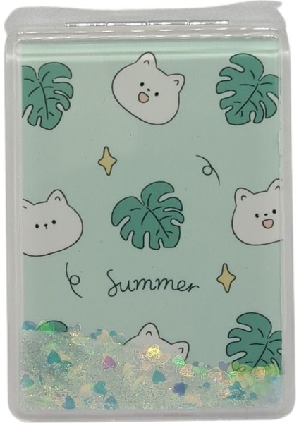 Sulu ve Simli Desenli Çift Taraflı Katlanır Makyaj Aynası - Parlak ve Eğlenceli Tasarım fiyatları