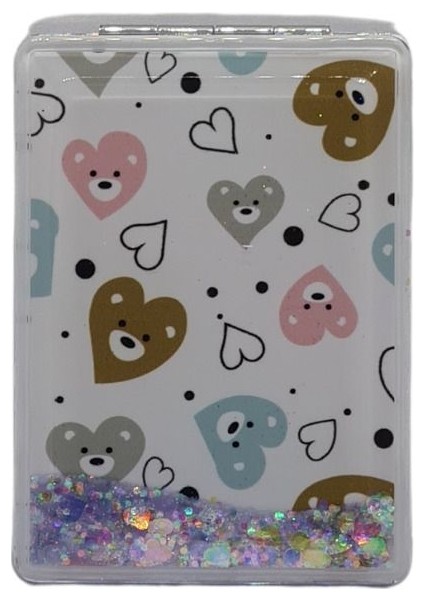 Sulu ve Simli Desenli Çift Taraflı Katlanır Makyaj Aynası fiyatları