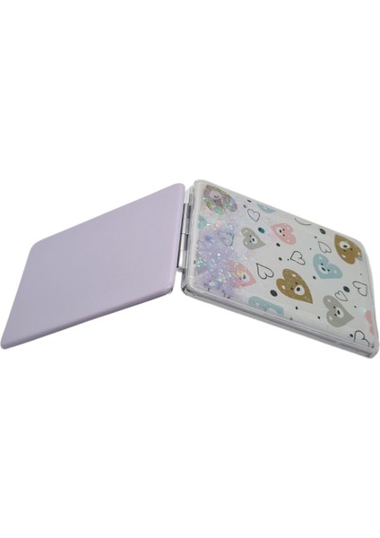 Sulu ve Simli Desenli Çift Taraflı Katlanır Makyaj Aynası fırsatları