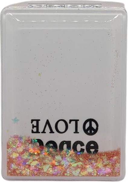 Sulu ve Simli Desenli Çift Taraflı Katlanır Makyaj Aynası - Parlak ve Eğlenceli Tasarım fiyatları