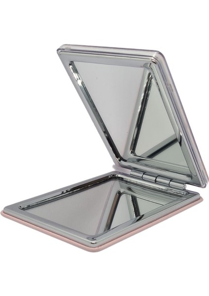 Sulu ve Simli Desenli Çift Taraflı Katlanır Makyaj Aynası - Parlak ve Eğlenceli Tasarım modelleri