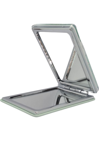 Sulu ve Simli Desenli Çift Taraflı Katlanır Makyaj Aynası - Parlak ve Eğlenceli Tasarım modelleri