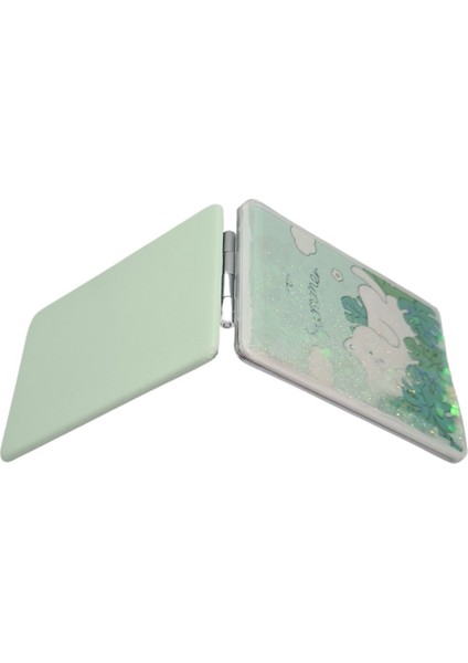 Sulu ve Simli Desenli Çift Taraflı Katlanır Makyaj Aynası - Parlak ve Eğlenceli Tasarım fırsatları