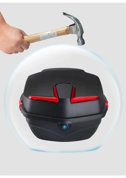 Motosiklet Arka Çanta Parlak Siyah 33LT modelleri