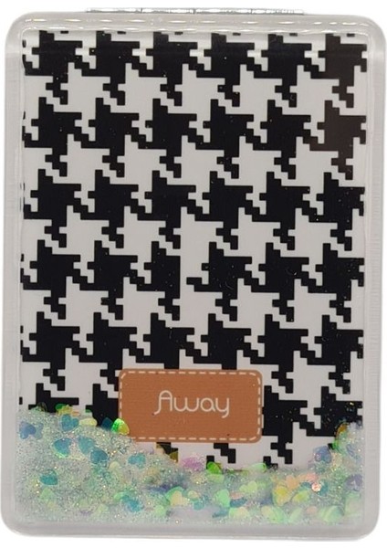 Sulu ve Simli Desenli Çift Taraflı Katlanır Makyaj Aynası - Parlak ve Eğlenceli Tasarım fiyatları