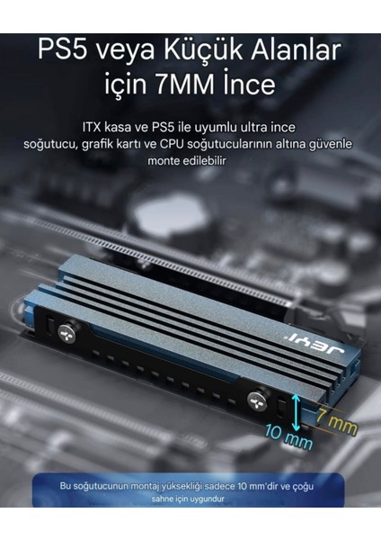 JEYI M.2 Ssd Soğutucu, NVME NGFF Soğutma Magnezyum Alüminyum PC için Soğutucu Radyatör /PS5 PCIE 2280 Ssd icold-007