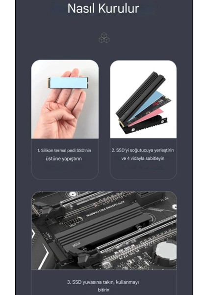 JEYI M.2 Ssd Soğutucu, NVME NGFF Soğutma Magnezyum Alüminyum PC için Soğutucu Radyatör /PS5 PCIE 2280 Ssd icold-007