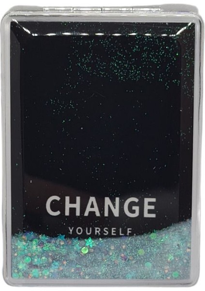 Sulu ve Simli Desenli Çift Taraflı Katlanır Makyaj Aynası - Parlak ve Eğlenceli Tasarım fiyatları