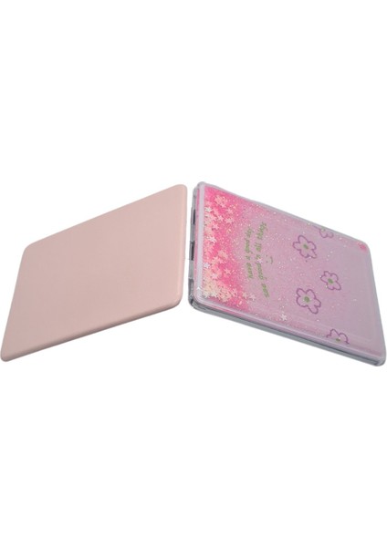 Sulu ve Simli Desenli Çift Taraflı Katlanır Makyaj Aynası - Parlak ve Eğlenceli Tasarım modelleri