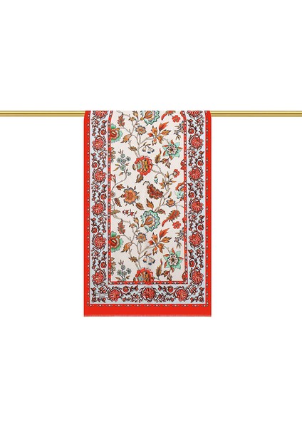 Kırmızı Lilyum Desen Vual Ipek Fular modelleri