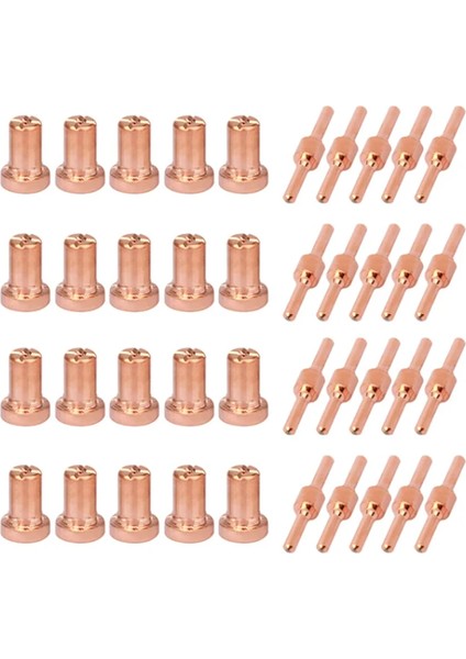 PT31 Pt-31 Plazma Kesici Elektrot İpuçları - Fincan Memesi Nikel Kaplama Sarf Kit İçin CUT50 PLC50D HYC410 50 Adet modelleri