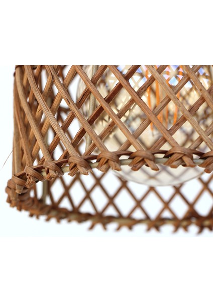 Zaria El Yapımı Rattan Mini Lamba & Sarkıt (16X18CM)