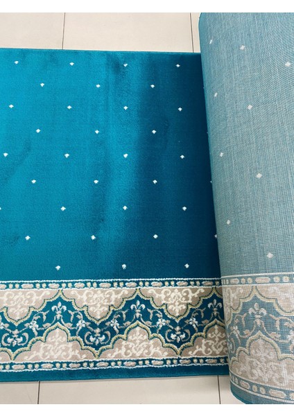 Dokuma Turkuaz Mavi 2500 Gr. Saflı Cami Halısı - En 133CM
