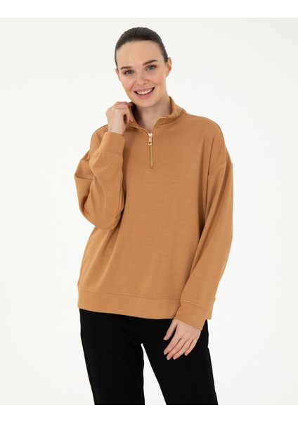 Kadın Camel Regular Fit Modal Kumaş Sweatshirt 50308116-VR015