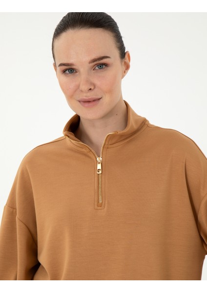 Kadın Camel Regular Fit Modal Kumaş Sweatshirt 50308116-VR015