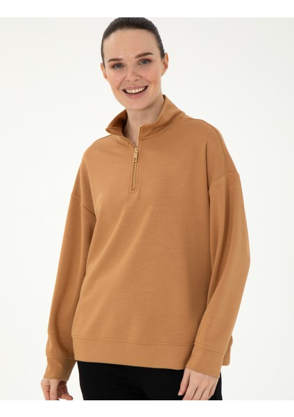 Kadın Camel Regular Fit Modal Kumaş Sweatshirt 50308116-VR015