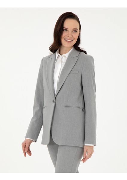 Kadın Gri Slim Fit Ceket 50290364-VR024