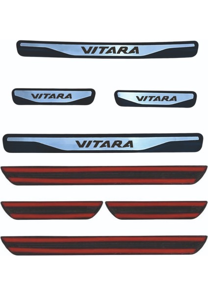 Vitara 2015 ve Üzeri New Krom Kapı Eşiği 4 Parça Paslanmaz Çelik