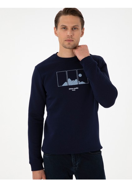 Erkek Lacivert Regular Fit Sweatshirt 50290703-VR033