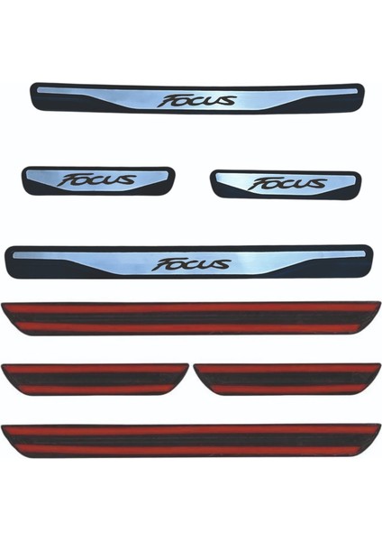 Focus 1 Kapı Eşiği 1998-2005 New Krom Kapı Eşiği 4 Parça Paslanmaz Çelik